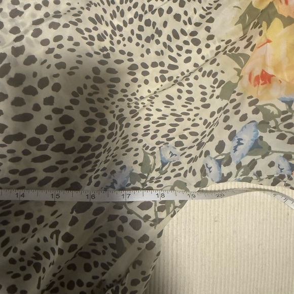 Johnny Was Silk Multicolor Floral and Leopard Print Blouse - Picture 9 of 11
